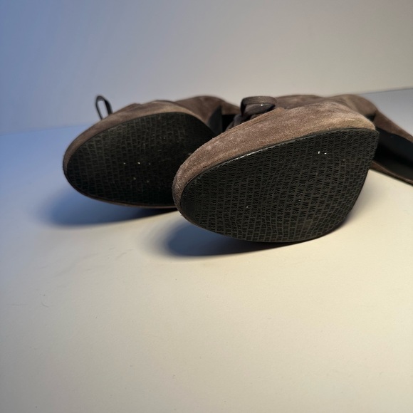 Stuart Weitzman Wallapalooza Size 7.5 Gray Suede Lace Up High Heel Boots Booties - Picture 6 of 8